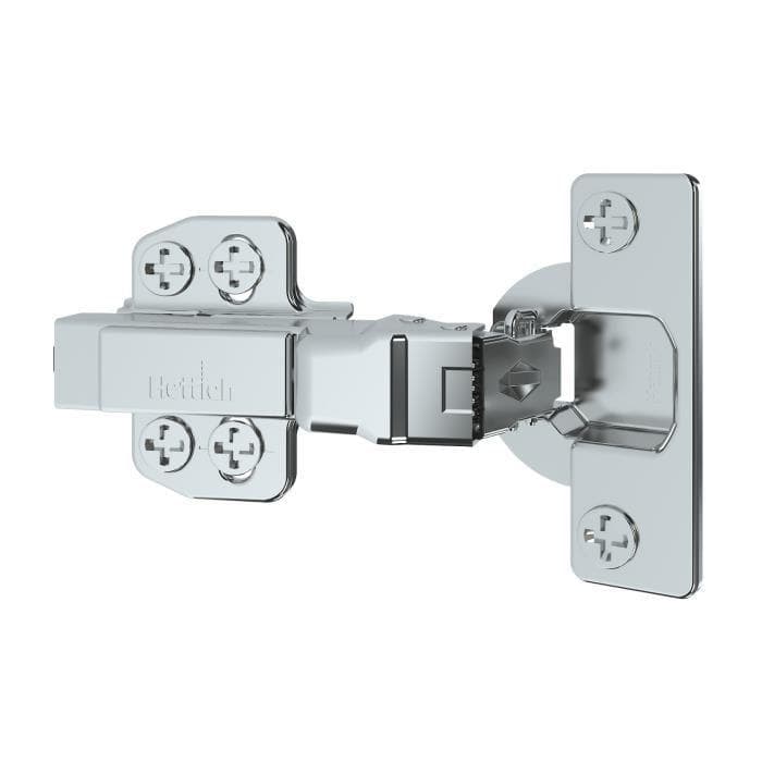 Hettich Onsys Hinge - 25 mm - 0 Crank with 4 hole mounting plate and cover caps - Thumbnail 2