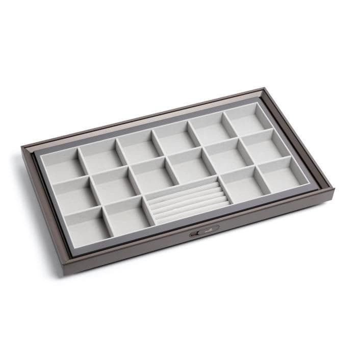 Hettich Flannelette Sorting Box 600 mm - Mocha Finish - Image 1