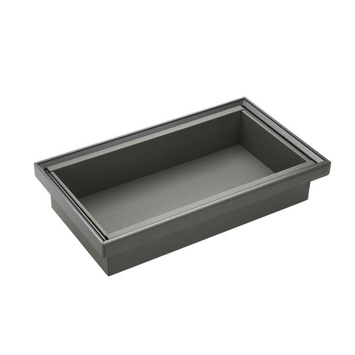 Hettich Leather Storage Basket 900 mm - Grey Finish - Image 1