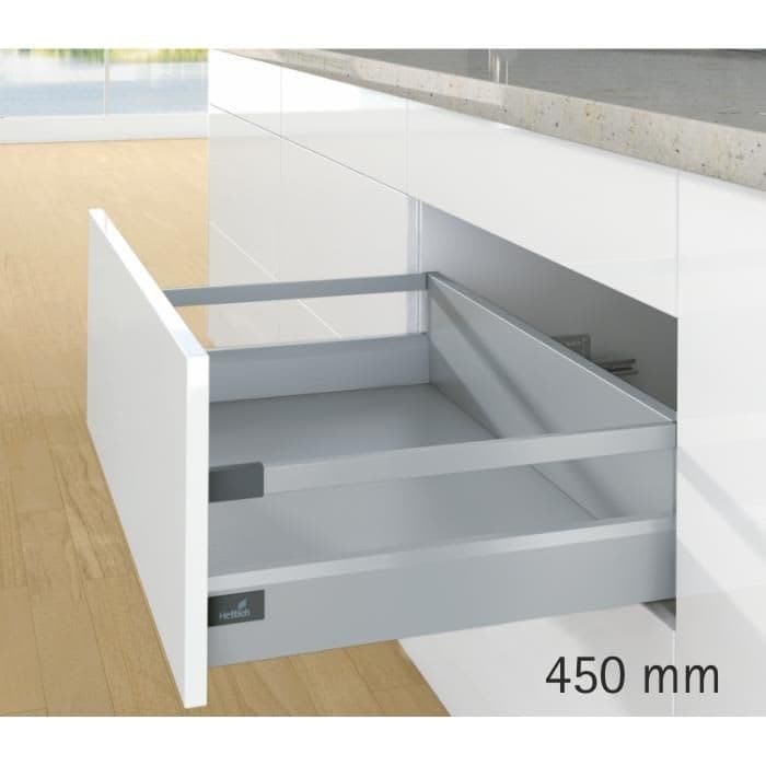 Hettich ArciTech Silver 450 mm pot & pan with railing, Height 186 mm, 40 kg