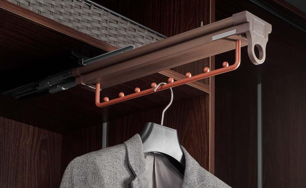 Starrs Top Mounted Double Hanger PullOut Soft close 350 mm Mocha + Red Finish