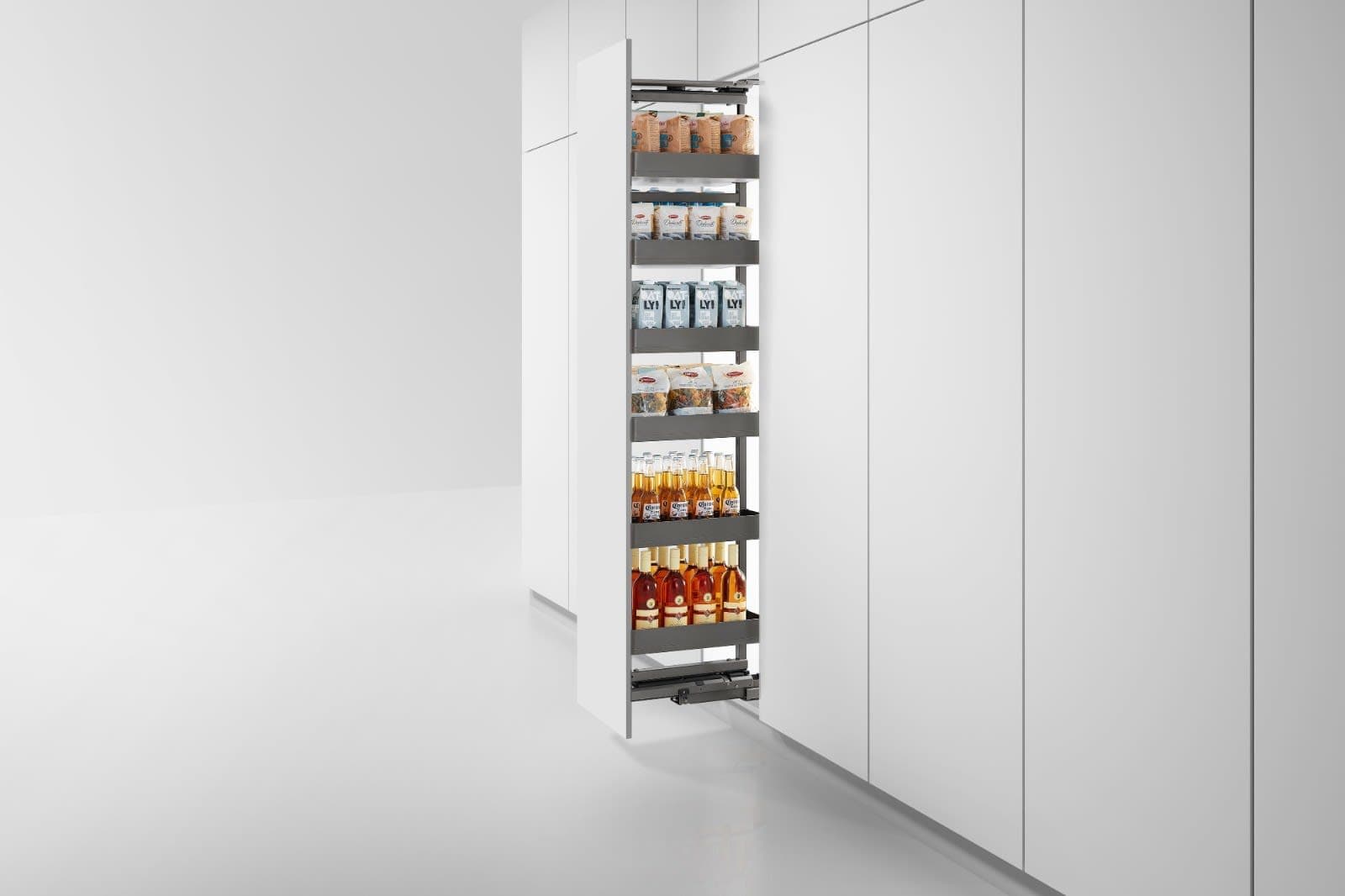 Starrs Revolving Tall Unit 6 Basket Soft Close Grey Finish 400 mm